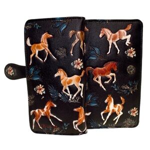 Equestrian Black Wallet with Horse Design